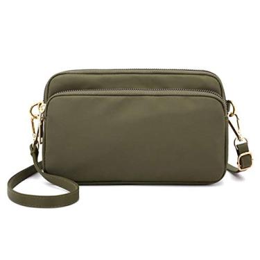 Imagem de MINTEGRA Bolsa tiracolo para mulheres, bolsas leves de nylon pequena bolsa de ombro, Verde militar, Small
