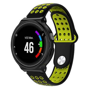 Imagem de Pulseiras NSmart compatível com Garmin Forerunner modelos 230 235 220 620 630 735 735XT (com chave para troca) (Preto com amarelo nk)