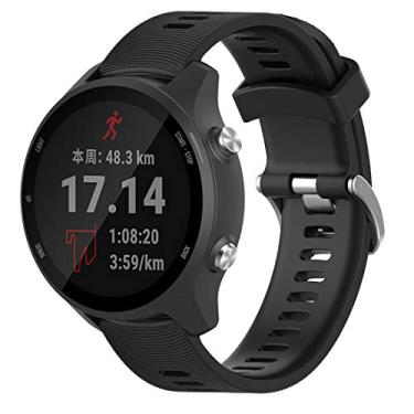 Imagem de MOTONG Pulseira de substituição compatível com Garmin Forerunner 245M - Pulseira de silicone preto, 17 mm, Moderno