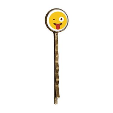 Imagem de Blink Smile Face Ilustration Pattern Retro Metal Hair Bobby Pin Headwear