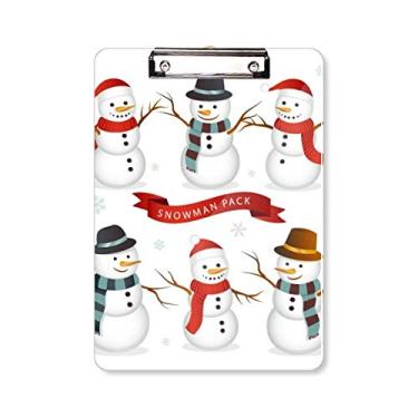 Imagem de Feliz Natal Snowflake Snowman Clipboard pasta, bloco de anotações, placa de apoio A4