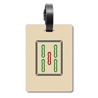 Imagem de Mahjong Bamboo Bar 5 azulejos padrão mala etiqueta bagagem cartão pendurado Scutcheon etiqueta