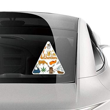 Imagem de DIYthinker Adesivo de carro com a bandeira nacional de animais da Holanda