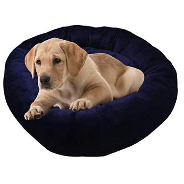 Imagem de Cama Almofada Almofadão Casa Casinha Macia Quente Confortável para Cachorro e Gato - Cor: Azul Marinho