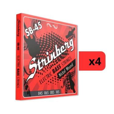 Imagem de Kit 4 Encordoamento Strinberg Para Contra Baixo SB45 - 4 Cordas