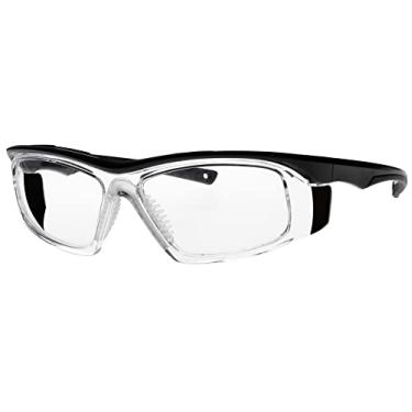 Imagem de Óculos de segurança contra radiação modelo T9559 vidro de chumbo com lentes protetoras Pb de 0,75 mm e protetores laterais Pb Eq de 0,50 mm em armação de nylon elegante (preto)