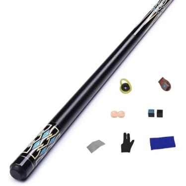 Imagem de Taco de sinuca, taco de sinuca de bilhar, bastões de mesa de bilhar para bar de casa para homens e mulheres, taco de sinuca de madeira (clubes + acessórios)