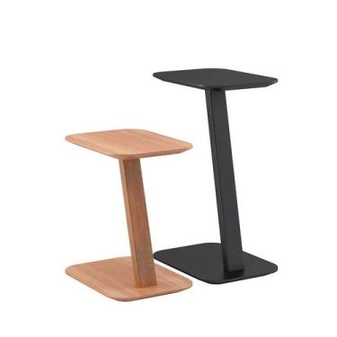 Imagem de Conjunto de Mesas Laterais Delta Preta e Natural - Volttoni
