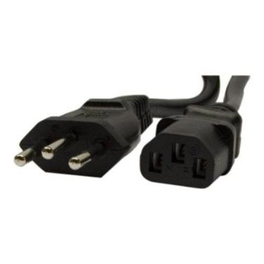 Imagem de Cabo de Força 1,8 metros - Tripolar - Padrão 3 pinos - 3x2,5 mm / 20A - Preto - CBF.37101