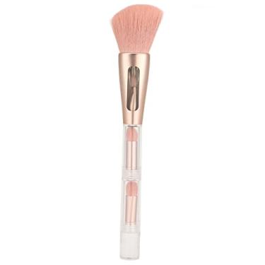 Imagem de Pincel de Base, Coloração Uniforme Cabelo Macio Elegante Pincel de Maquiagem 4 em 1 Portátil Pó Forte Pega Transparente para Festa de Namoro para Uso Diário