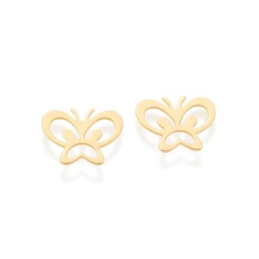 Imagem de Brinco Rommanel Borboleta folheado a ouro 526976, Dourado