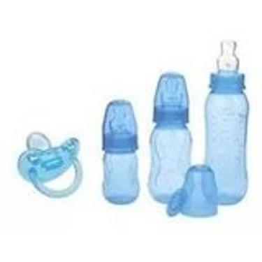 Imagem de Kit Mamadeira Aquarela+chupeta Silicone Bico Orto Kuka Azul fº2 - kuka