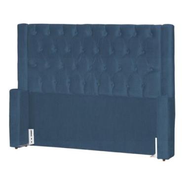 Imagem de Cabeceira de Cama Box Estofada 195 cm King Emma Suede - Fina Mobília, 
