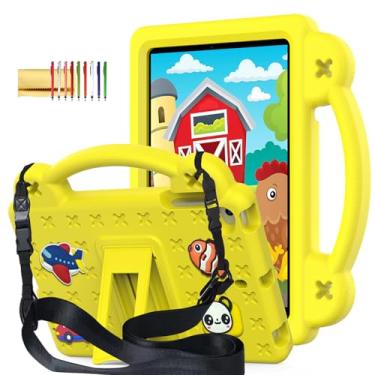 Imagem de Dteck Capa infantil para iPad Mini 5ª geração/iPad Mini 4 3 2 1 7,9 polegadas com suporte/alça, suporte de lápis embutido, desenho animal/carro, capa dura leve à prova de choque com alça de ombro