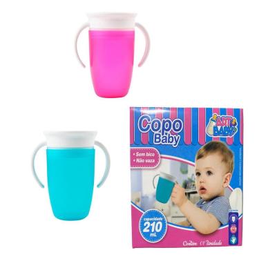 Imagem de Copo baby Infantil com alça para segurar para bebê transição não vaza de Silicone