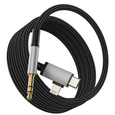 Imagem de Cabo de áudio USB C Lightning para macho de 3,5 mm 1 m de comprimento (2 em 1) para Apple para iPhone 16 15 14 13 Pro Max adaptador compatível com Samsung S25 S24 acessórios auxiliares de carro para