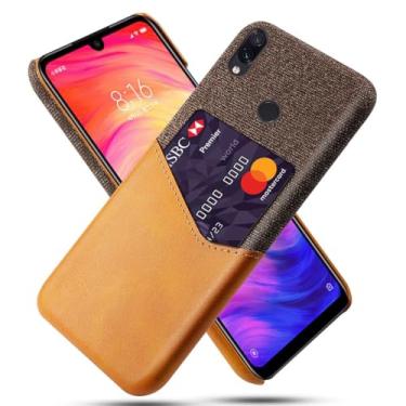 Imagem de Capa para Xiaomi Redmi Note 7 PRO,Tela e tampa de couro PU,Antideslizante,360°cobertura completa à prova de choque com 1 slot de cartão atrás,Prevenção de queda-Brown