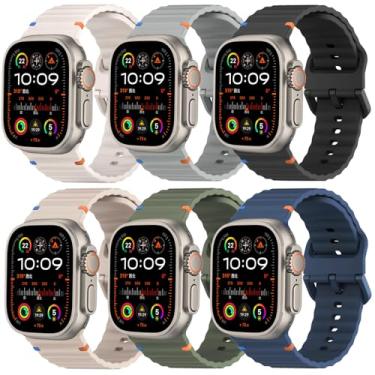Imagem de Pulseiras esportivas para Apple Watch 40 mm, 41 mm, 42 mm, 38 mm, 45 mm, 44 mm e 46 mm, pulseira de silicone impermeável para Apple Watch séries 11, 10, 9, 8, 7, 6, 5, 4, 3, SE, 2nd 3nd Ultra/3/2 de