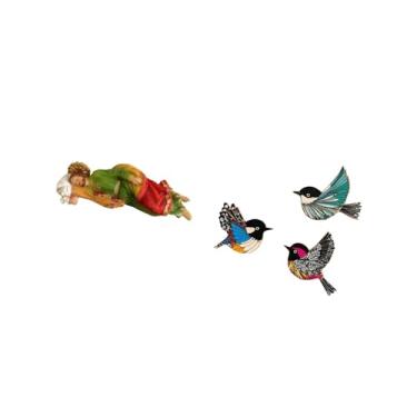 Imagem de Fenteer Escultura de Resina de Joseph E Pássaro de Madeira, Arte Decorativa de Parede para Mesa, Prateleira, Escritório, Carro, Jardim, Sala de Estudo, Fazend