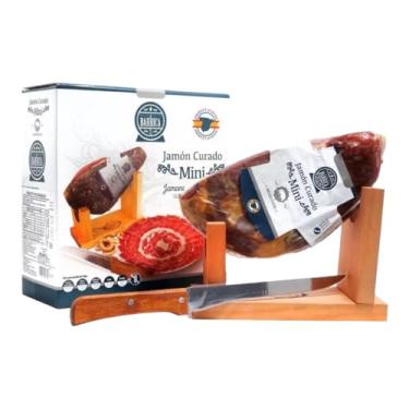 Imagem de Kit Presunto Mini Jamon Curado Importado Faca Espanhol 1kg