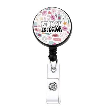 Imagem de MAOFAED Carretel de crachá injetor de enfermeira, presente para enfermeira estética, presente Medspa, presentes injetores de botox, suporte de identificação de enfermagem de botox (nurseInjector)