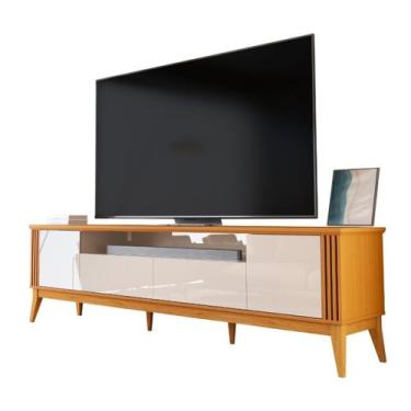 Imagem de Rack Bancada Para TV Até 75 Polegadas 2,18m 2 Portas Detalhe Ripado Ve