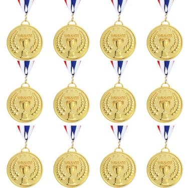 Imagem de Quelay 12 Medalhas para Vencedor de Prêmios Medalhas de Troféu de Metal de 5 cm com Fitas de Prêmio para Estudantes Adultos Participação Competições Eventos Esportivos