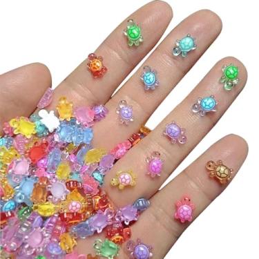 Imagem de 200 peças luminosas mini tartarugas de resina, super mini animais de resina para artesanato, miniatura, casa de boneca, miniatura, animais pequenos, acessórios para casa de bonecas, jardim, paisagismo