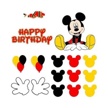 Imagem de Conjunto De Topper De Bolo De Aniversário Mickey E Minnie 15 Peças Dec