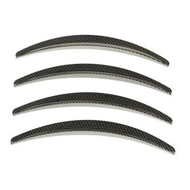 Imagem de Generic Função de Proteção Resistente a Arranhões do Para-choque da Roda Adequada para Modelo 3 2017-2022, Material ABS Durável 4 Peças de Substituição para Carro (Estilo de fibra de carbono de