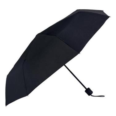 Imagem de Sombrinha Guarda Chuva Preto Basico De Bolsa Mochila Mor, Preto