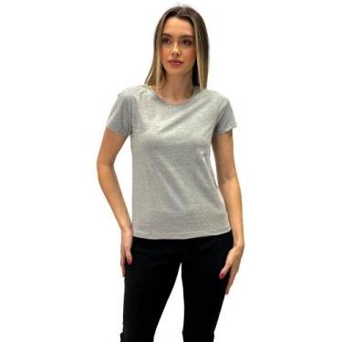 Imagem de Camiseta Hering Manga Curta Básica Feminina, XG, Mescla