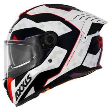 Imagem de Capacete Masculino Axxis Hawk Sv First One Moto Feminino, Branco Verme