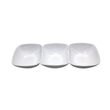 Imagem de Petisqueira 31250 new bone china blanc 3 div 31,8cm fullfit - Full-Fit