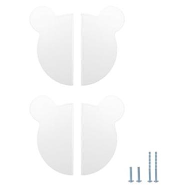 Imagem de Evionlin Conjunto de 2 pares de puxadores de gaveta infantis coloridos semicirculares inspirados em Panda branco - puxadores de armário adoráveis e funcionais para um toque divertido em qualquer