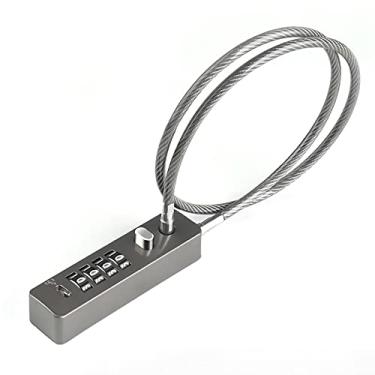 Imagem de Tcyoatoa Fechaduras de cabo com combinação, cabo de aço de 69 cm de comprimento, cadeado de combinação de 4 dígitos com código redefinível para bicicletas, armários, armários, guarda-roupas, cercas
