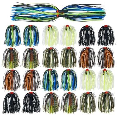 Imagem de Saias de silicone para pesca de robalo, iscas giratórias com rattels de tubo, 50 fios de substituição, saias spinnerbait DIY Buzzbait Squid Jig Spoon Bass Spinner Iscas Saias Materiais para amarrar