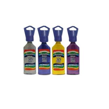 Imagem de Tinta Dimensional Metallic 35ml Acrilex, BRANCO METÁLICO