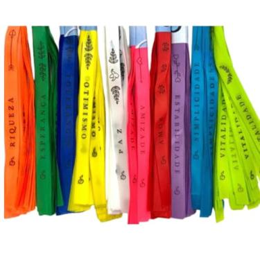 Imagem de 100 Pulseira Virtudes Desejos Intenções Fitinhas Coloridas