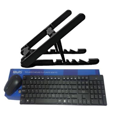 Imagem de Suporte Notebook + Teclado E Mouse Sem Fio Multilaser Tc251