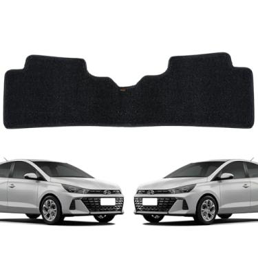 Imagem de Tapete Traseiro Para HB20-2013 2014 2015 2016 2017 2018 2019 2020 2021 2022 2023 2024 2025 2026 - Peça Avulsa Capacho Vinilico Cor Preta