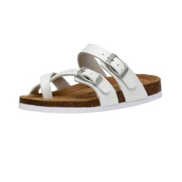 Imagem de Sandália infantil acolchoada Luna JR com palmilha de cortiça + conforto, Branco fosco, 5 Big Kid