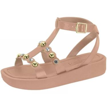 Imagem de Sandália Feminina Flatform Tira Pedraria Conforto Beira Rio