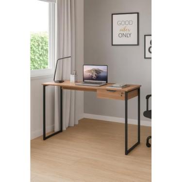 Imagem de Escrivaninha Homme Office Mesa Para Escitório Moderna Com Gaveta e Pés De Metal