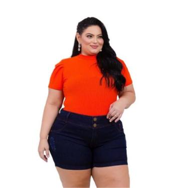 Imagem de Bermuda Short Jeans Com Lycra Pedalete Plus Size Feminino - karha Jean