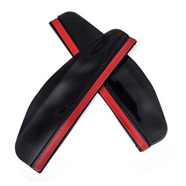 Imagem de 2 peças de protetor de fumaça para viseira de chuva espelhada, textura de PVC, espelho retrovisor lateral para chuva, sobrancelha, espelho, viseira para a maioria dos carros, caminhões e SUV preto