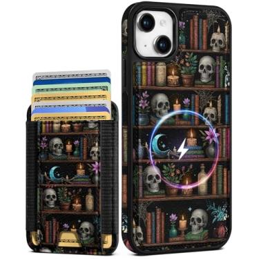 Imagem de Shorogyt Capa carteira para iPhone 13 – Serve para 7 cartões, compatível com Magsafe Suporte magnético destacável para cartão de crédito de couro bonito capa de telefone feminina meninas para Apple 13