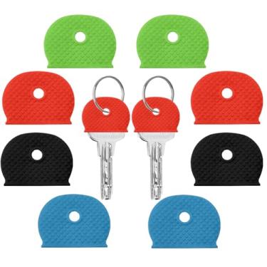 Imagem de Pacote com 20, capa para chaveiro, identificador de chave, marcador de etiqueta codificado, manga de PVC meia redonda para escritórios, casas e apartamentos