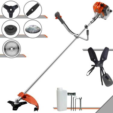 Imagem de Roçadeira Tekna RL520ACG2 À Gasolina 2T 52cc 2HP Com Carretel de Nylon + Faca 2 Pontas + Faca 3 Pontas + Faca 40 Dentes + Escova de Aço Giratória
