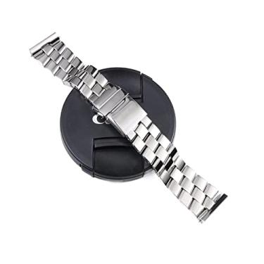 Imagem de SKXMOD Pulseira de relógio de aço inoxidável sólido polido de 24 mm para Breitling AVENGER A1733 1338 fecho de implantação prata